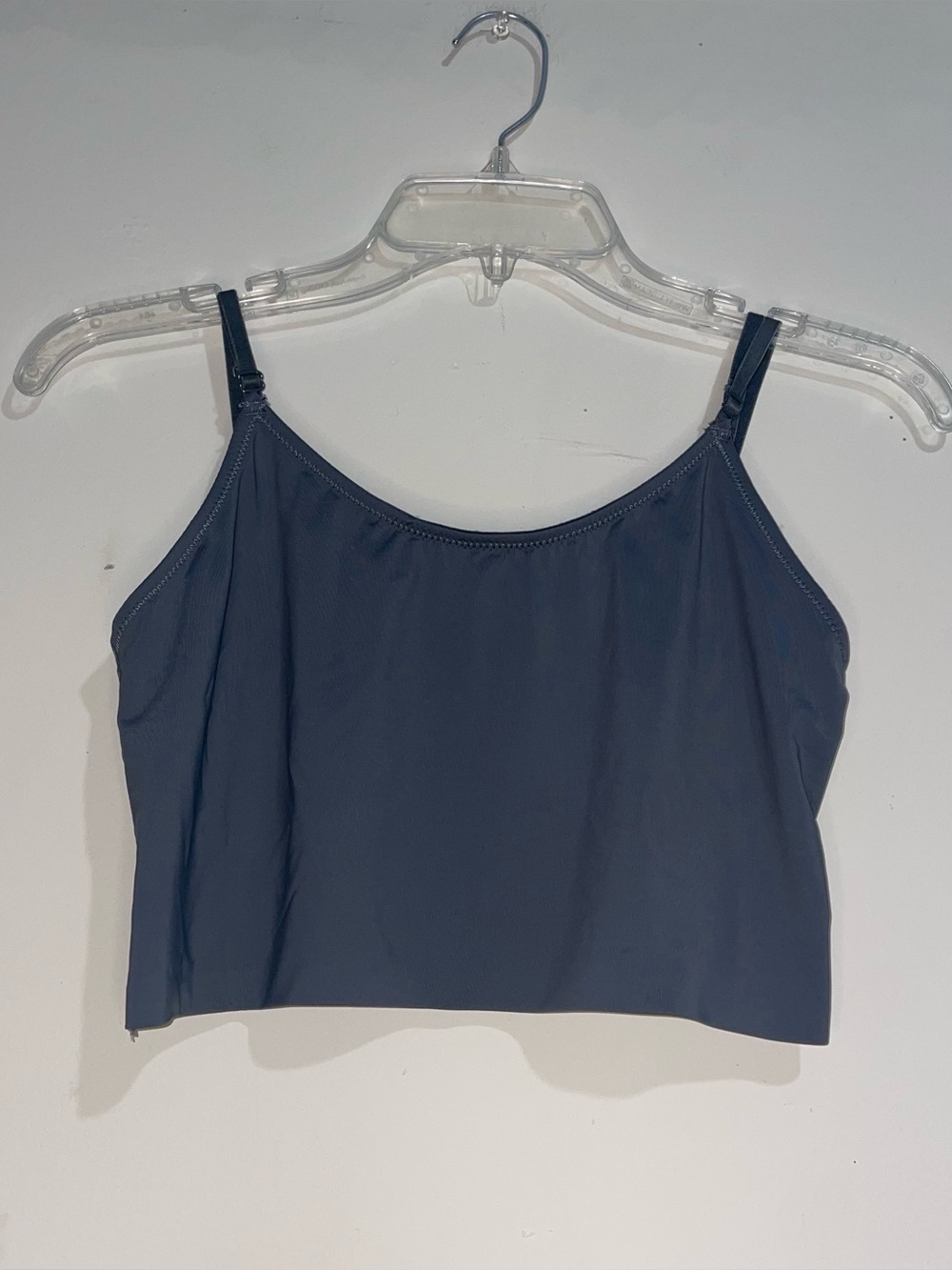 Out From Under Deep Stone Grey Adjustable Strap Cropped L Tank Top Soft Athletic